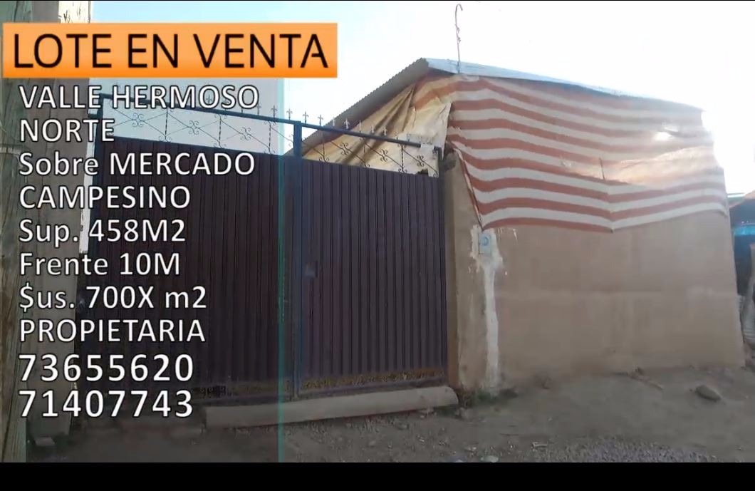 Terreno en VentaValle Hermoso, Zona alalay Sud, calle Siglo XX y calle Huanchaca    Foto 2