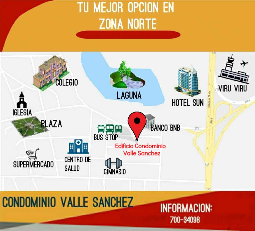 Departamento en VentaCarretera al Norte Valle  Sanchez 1 dormitorios 1 baños 1 parqueos Foto 2
