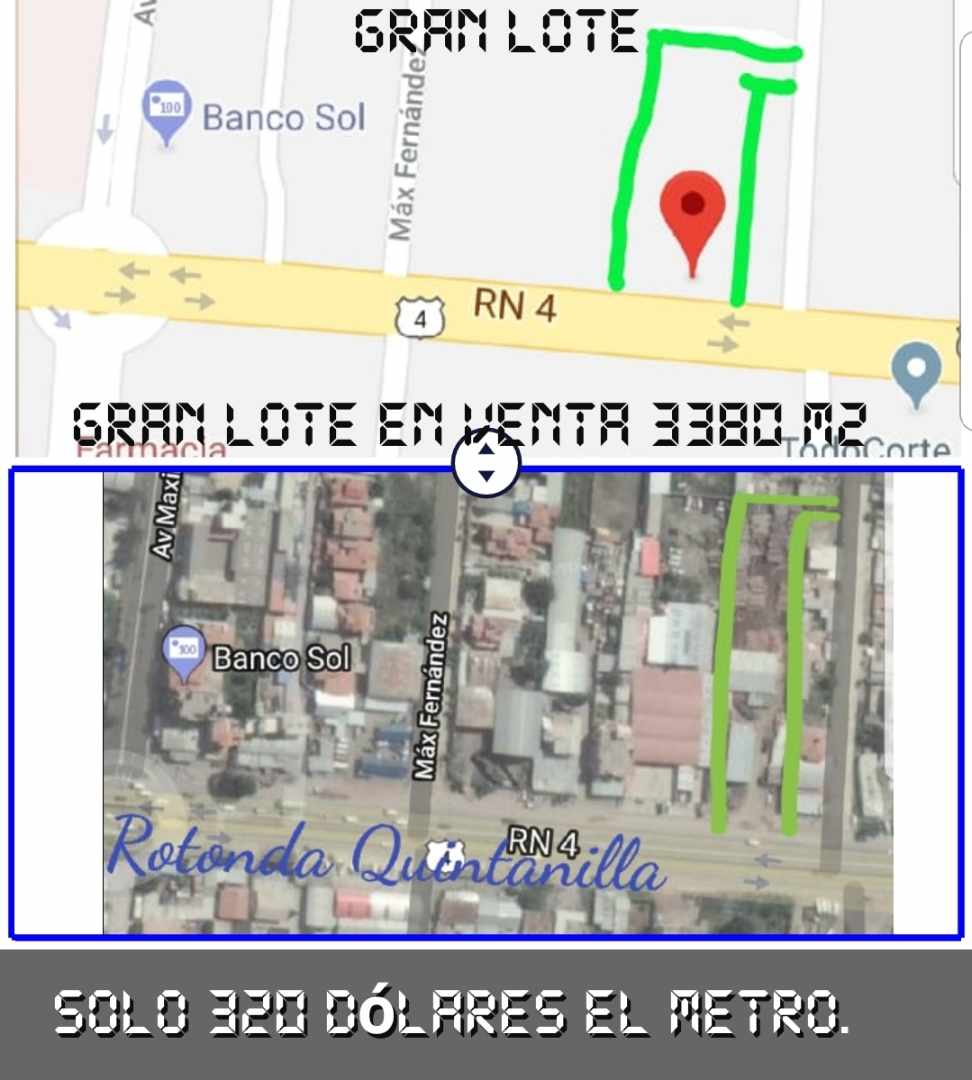 Terreno Km 4 CARRETERA SACABA-Cbba. Sobre Avenida Villazón zona QUINTANILLA. Foto 1