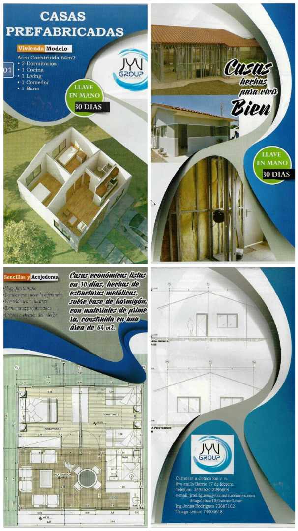 Casa Como empresa constructora, podemos construir donde este ubicado tu terreno, casas Prefabricadas de 1, 2, 3 dormitorios sea de 1 o 2 plantas de acuerdo al diseño que disponga. 
Rápido y económico! 

 Foto 1