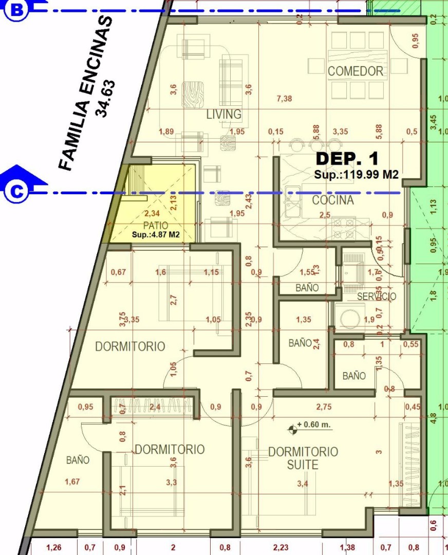 Departamento en SENAC en Tarija 3 dormitorios 2 baños 1 parqueos Foto 5