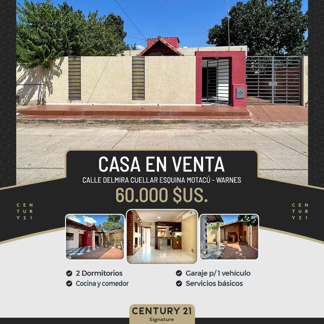 Casa en VentaCASA EN VENTA CALLE DELMIRA CUELLAR ESQUINA MOTACU-WARNES Foto 1