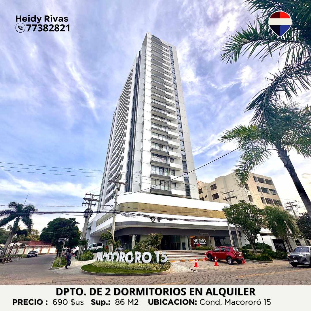 Departamento en AlquilerDpto de 2 dormitorios con parqueo Foto 1