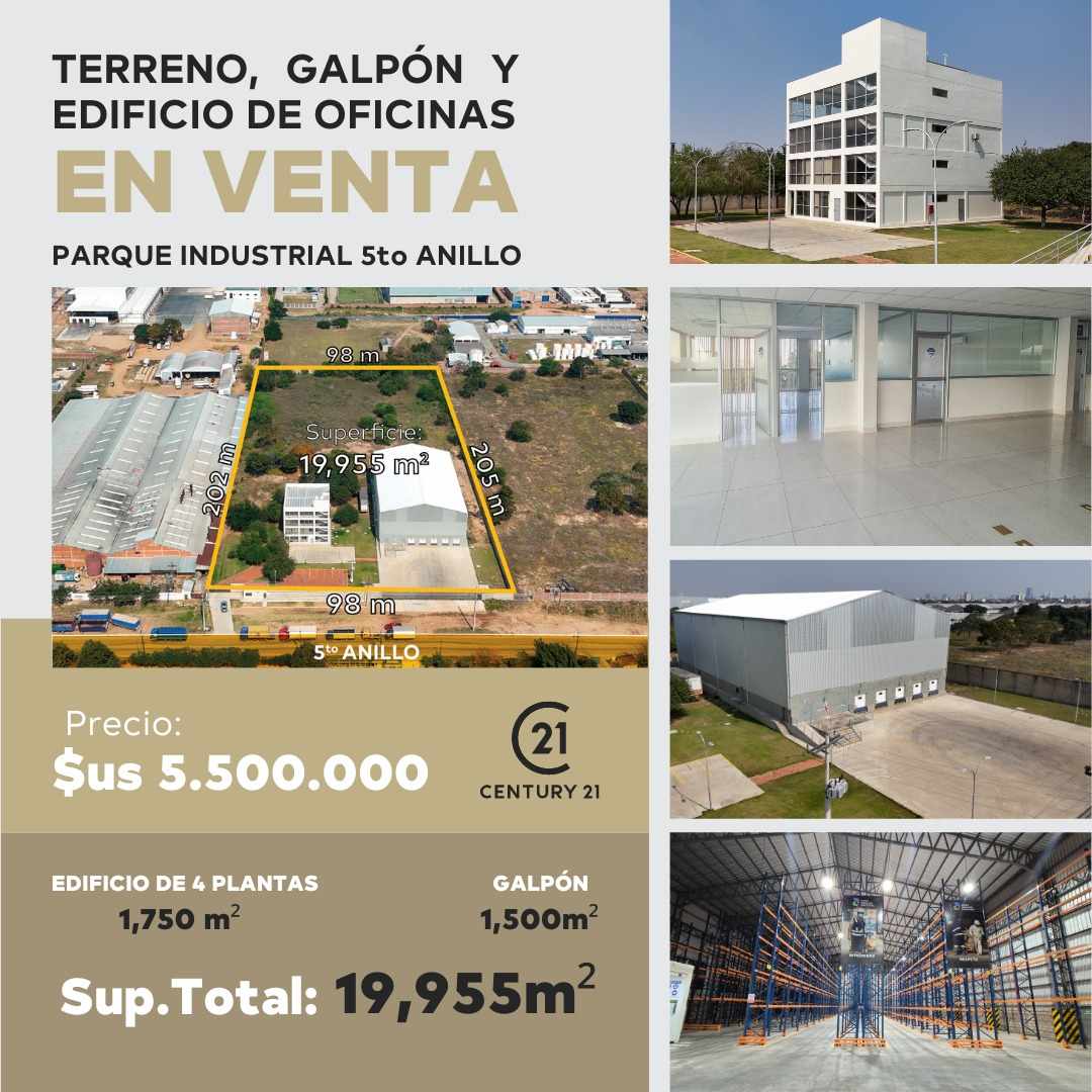 Galpón Gran Oportunidad de inversión. Terreno con Galpón y edificio de Oficinas en Venta en el corazón del Parque Industrial. Foto 1