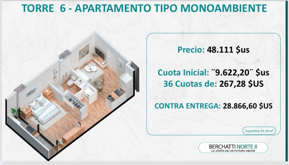 Departamento en VentaAV BENI 9NO ANILLO ZONA NORTE 1 dormitorios 1 baños  Foto 3