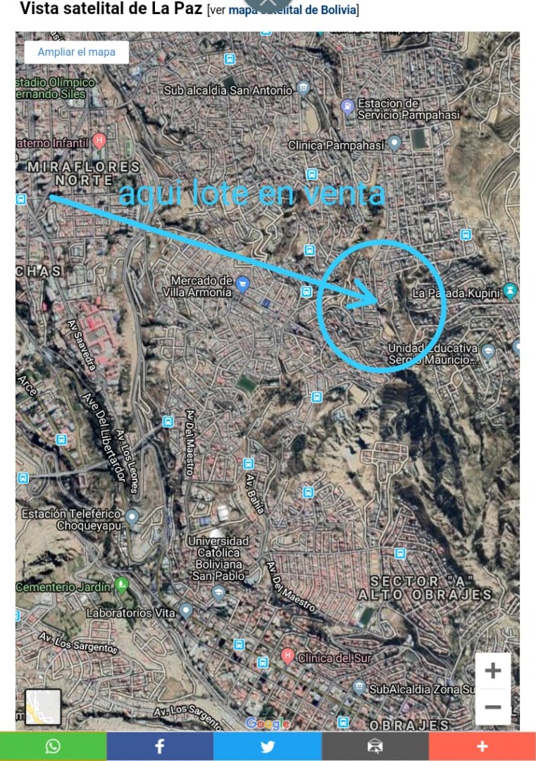 Terreno en Pampahasi en La Paz    Foto 2