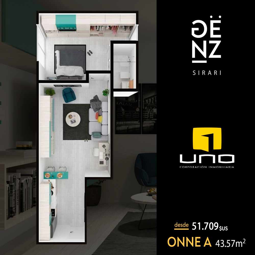 Departamento en Sirari en Santa Cruz de la Sierra 1 dormitorios 1 baños  Foto 4