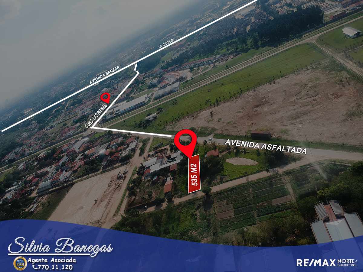 Terreno Zona Norte. Av. Banzer, entrando por La Chonta, pasando el Cond. Las Brisas y Triplex, a media cuadra de avenida asfaltada.Al frente del comedor de la Facultad de Ciencias Agrícolas UAGRM Foto 7