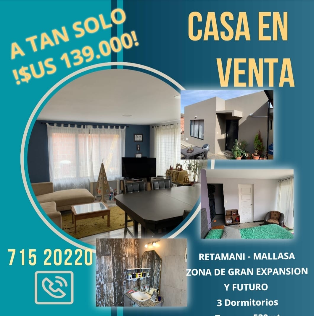 Casa en Mallasa en La Paz 3 dormitorios 3 baños 4 parqueos Foto 1