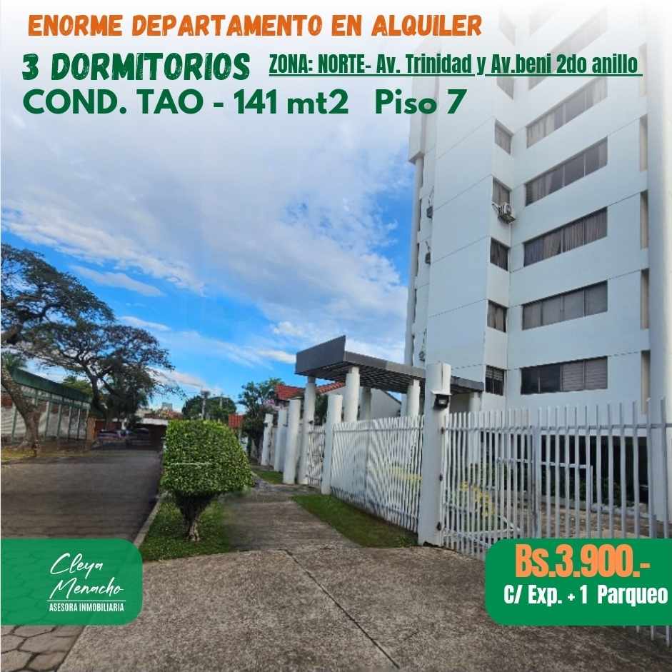 Departamento en AlquilerAv. Beni y Av. Trinidad 2do anillo  Foto 1