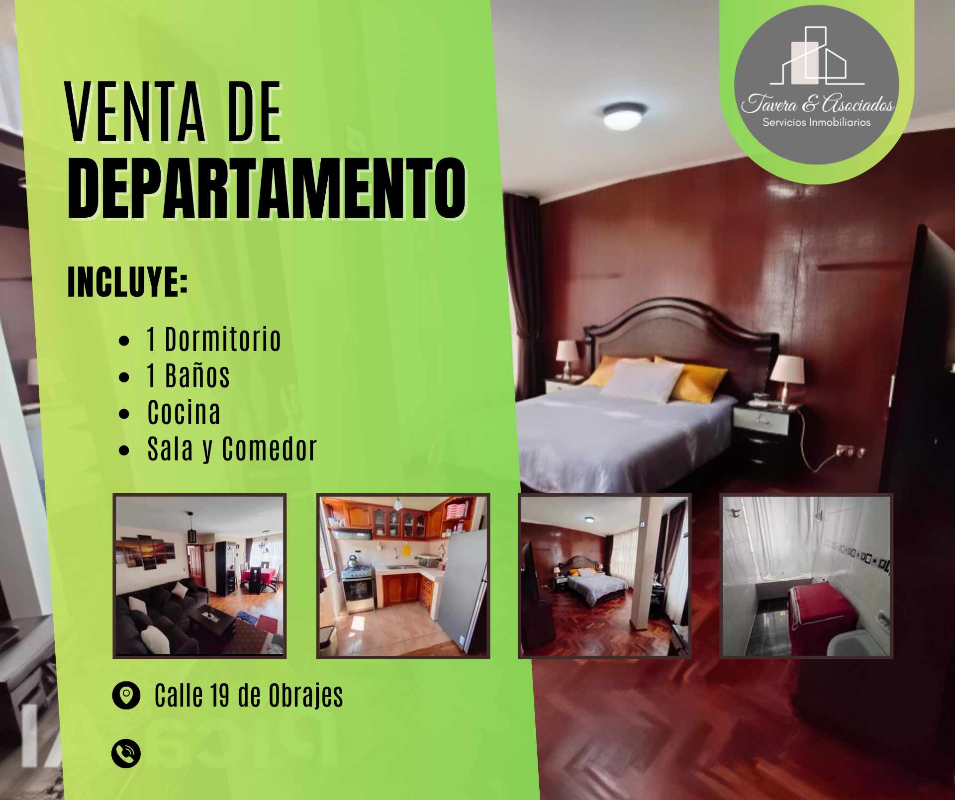 Departamento en VentaDepartamento de un dormitorio en venta Obrajes Calle 19 1 dormitorios 1 baños  Foto 1