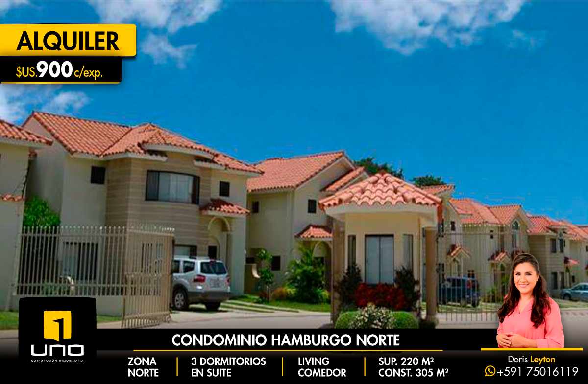 Casa en AlquilerCONDOMINIO HAMBURGO ALQUILO CASA DE 3 SUITES 3 dormitorios 5 baños 2 parqueos Foto 1