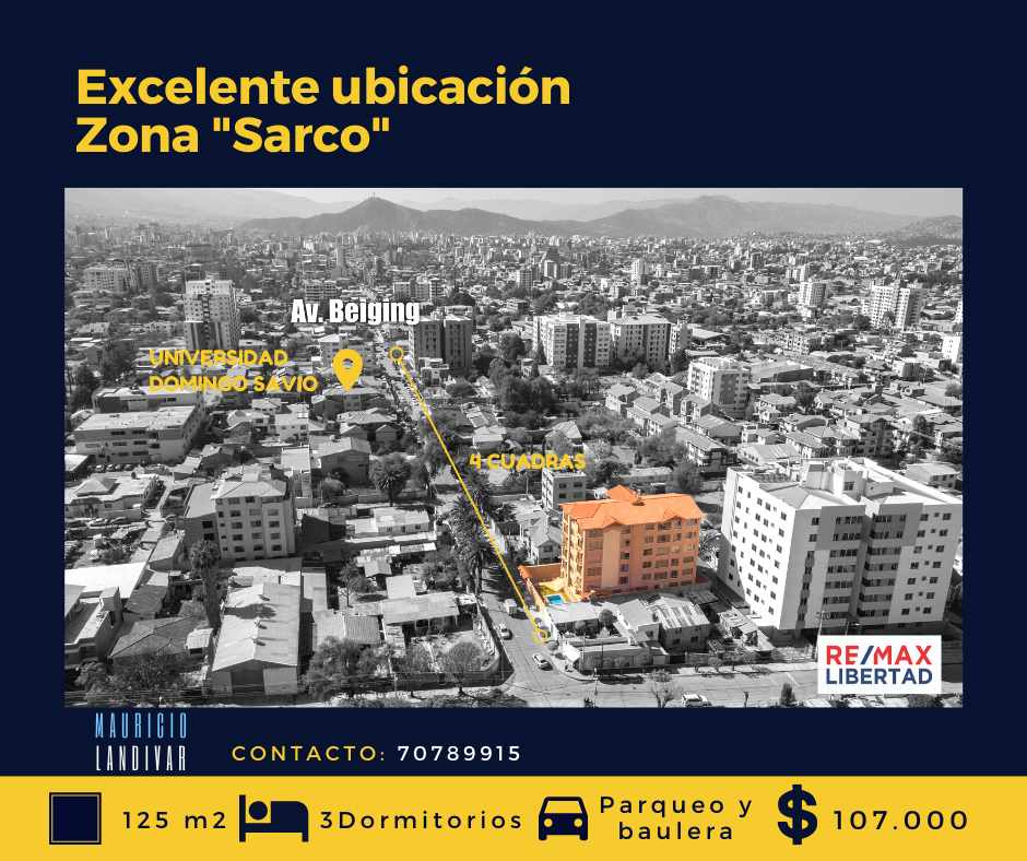 Departamento en Sarco en Cochabamba 3 dormitorios 2 baños 1 parqueos Foto 7