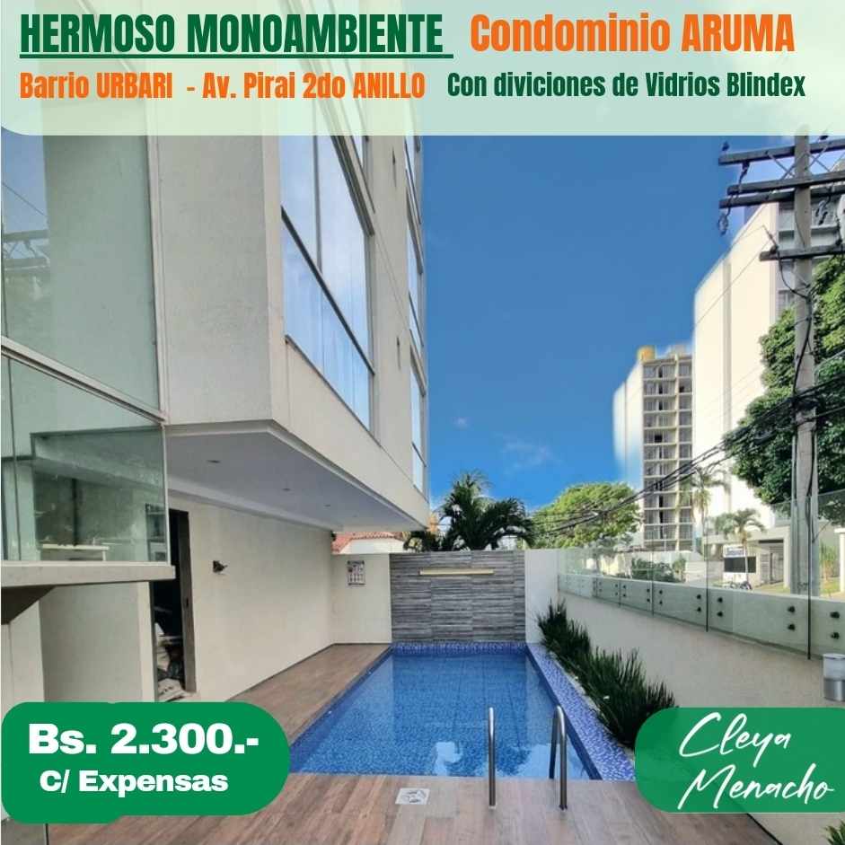Departamento en Entre 2do y 3er anillo Oeste en Santa Cruz de la Sierra 1 dormitorios 1 baños  Foto 1