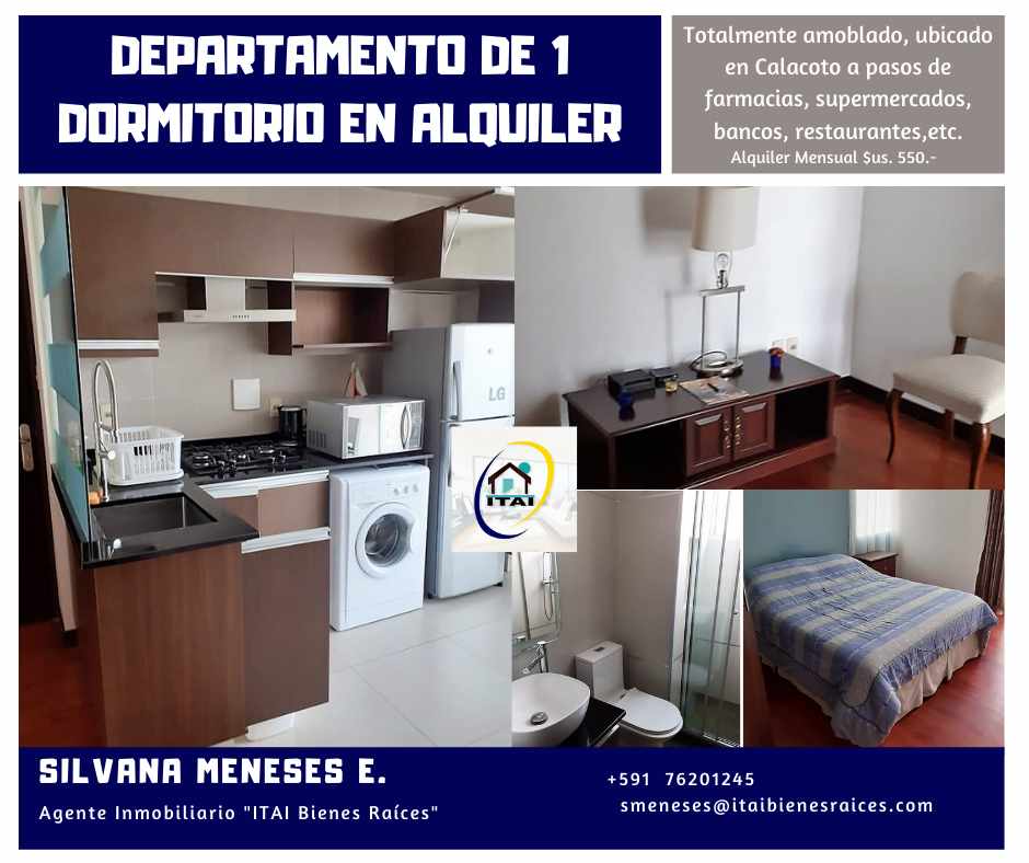 Departamento en Calacoto en La Paz 1 dormitorios 1 baños  Foto 1