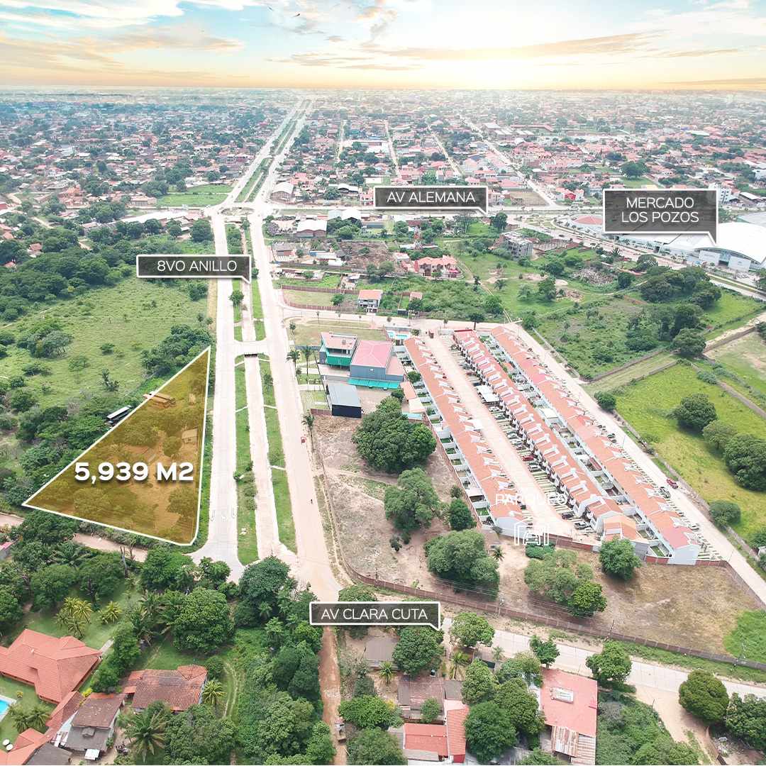 Terreno en Venta8VO ANILLO ESQUINA CLARA CUTA, ENTRE AV BANZER Y AV BENI    Foto 1