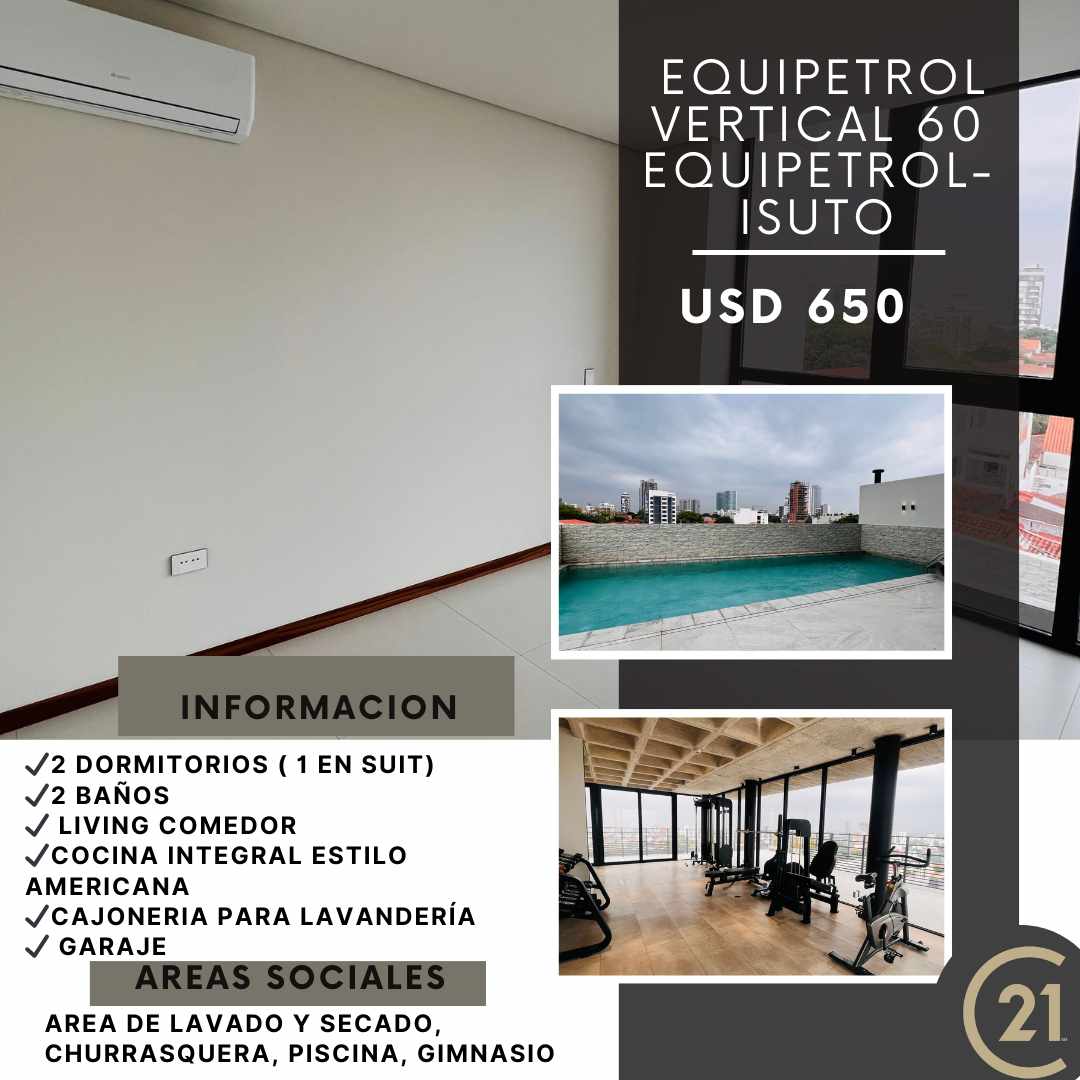 Departamento en Equipetrol en Santa Cruz de la Sierra 2 dormitorios 2 baños 1 parqueos Foto 17