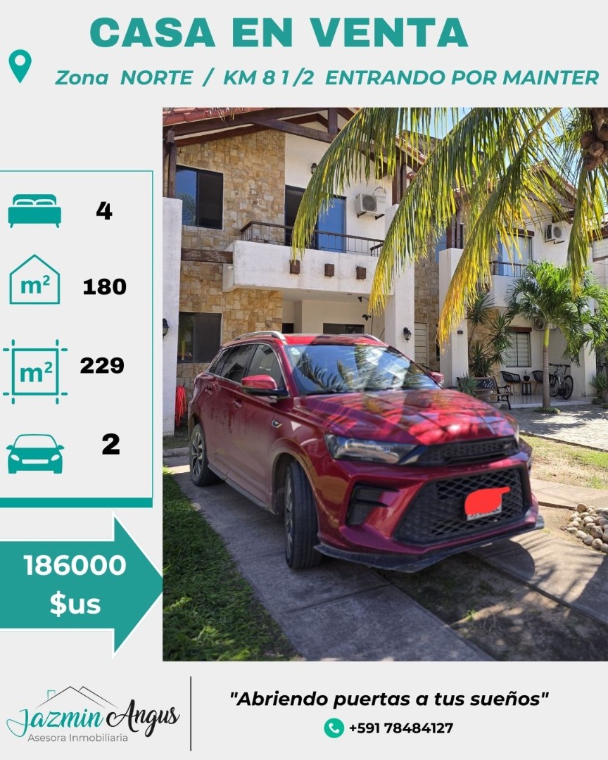 Casa en VentaZONA NORTE Km 8   1 /2 4 dormitorios 4 baños 2 parqueos Foto 2