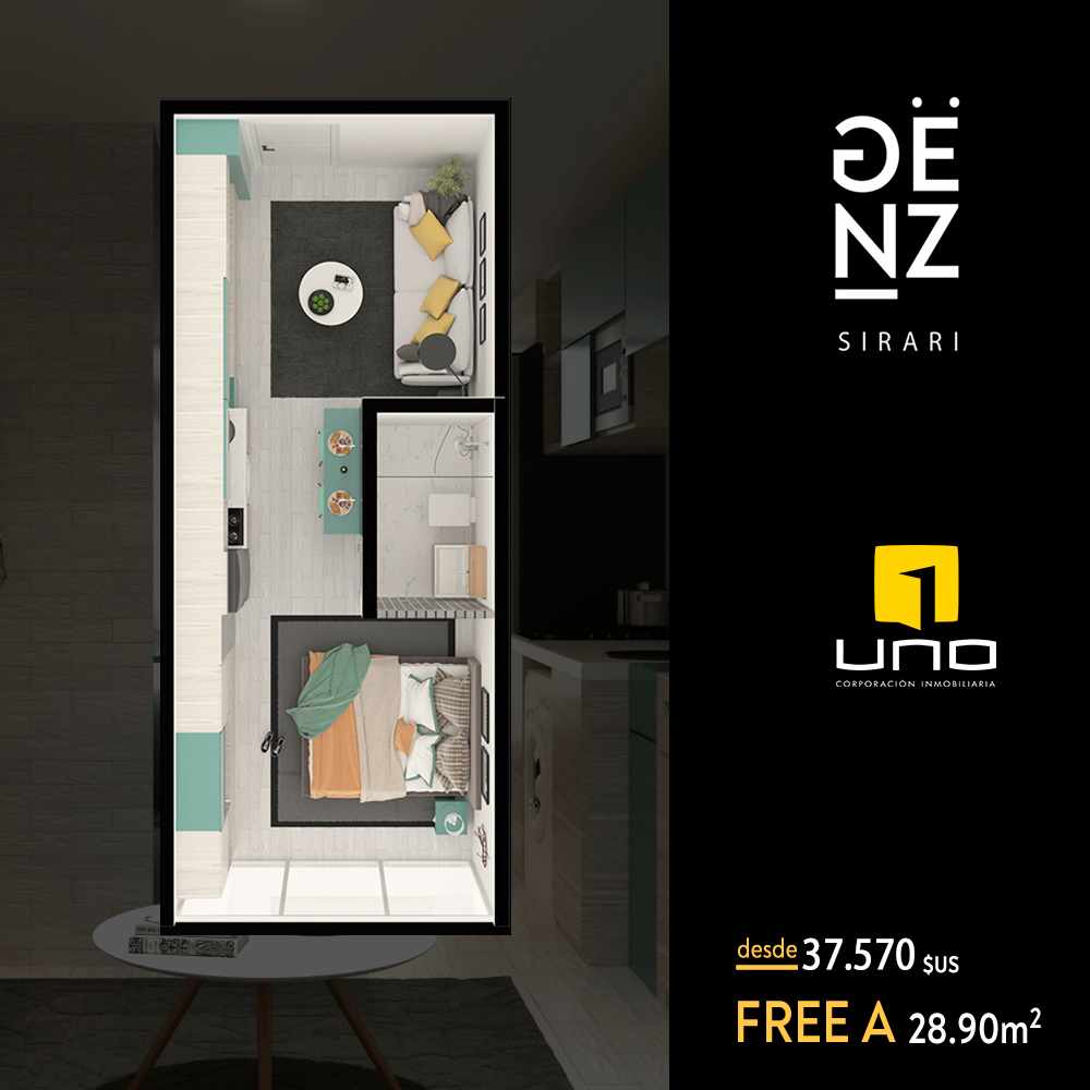 Departamento en Sirari en Santa Cruz de la Sierra 1 dormitorios 1 baños  Foto 2