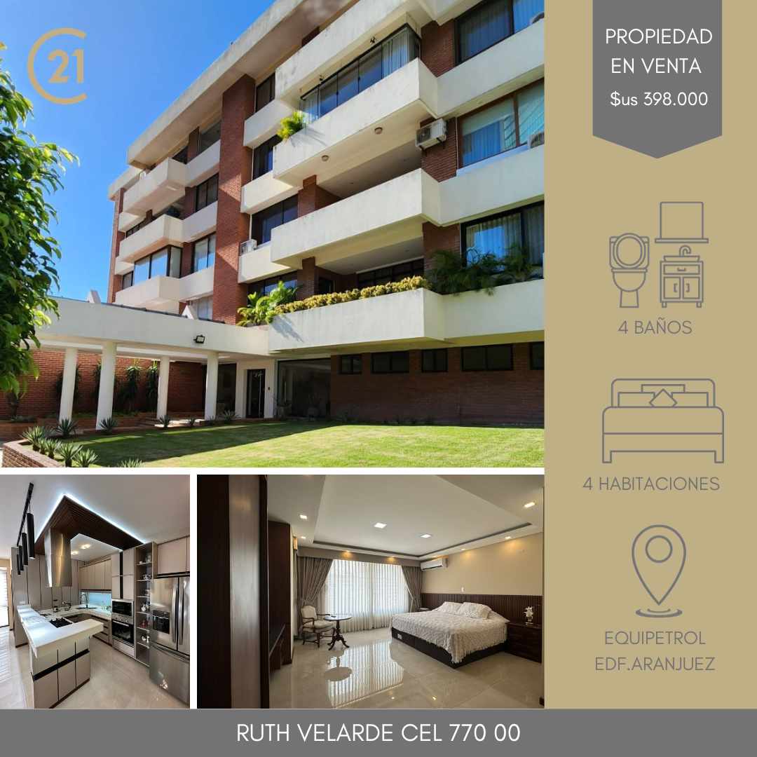 Departamento en VentaEQUIPETROL !!!
EDIFICIO ARANJUEZ 
DEPARTAMENTO DE LUJO EN VENTA !! 3 dormitorios 4 baños 2 parqueos Foto 1