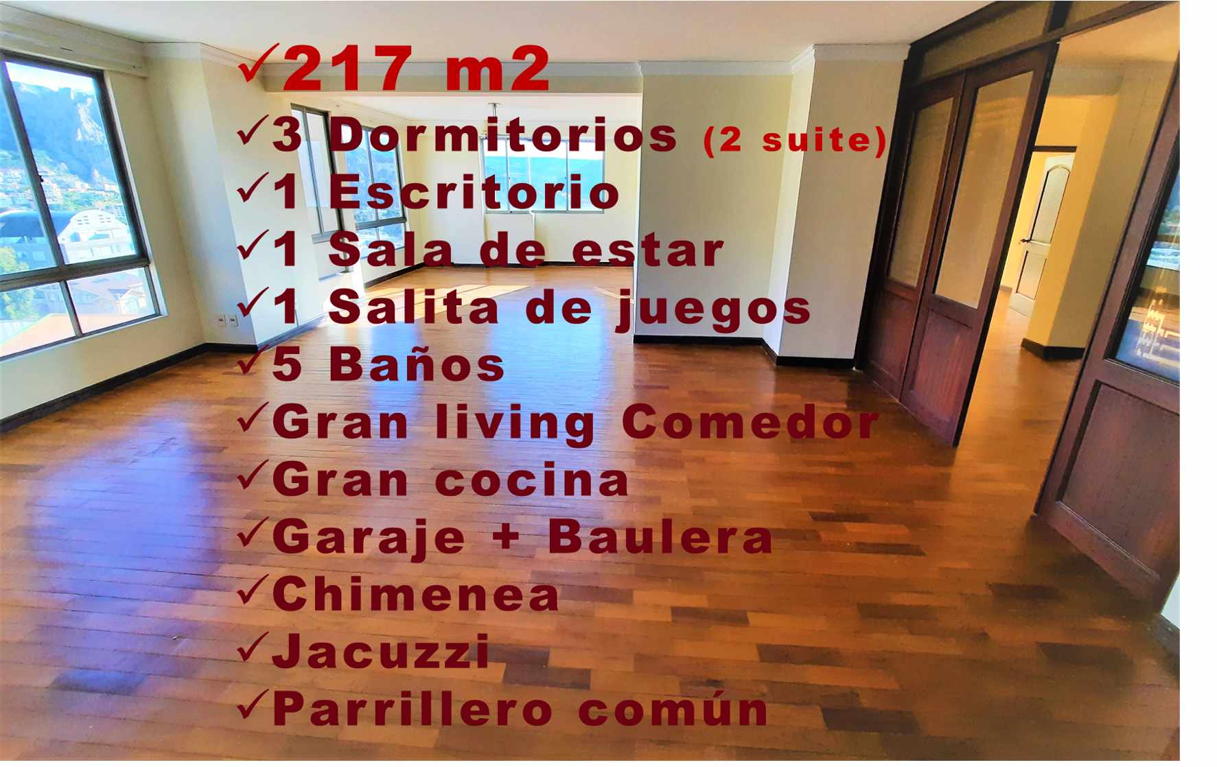 Departamento en VentaCalacoto calle 25 Frente al nuevo Mercado Los Pinos 4 dormitorios 5 baños 2 parqueos Foto 1