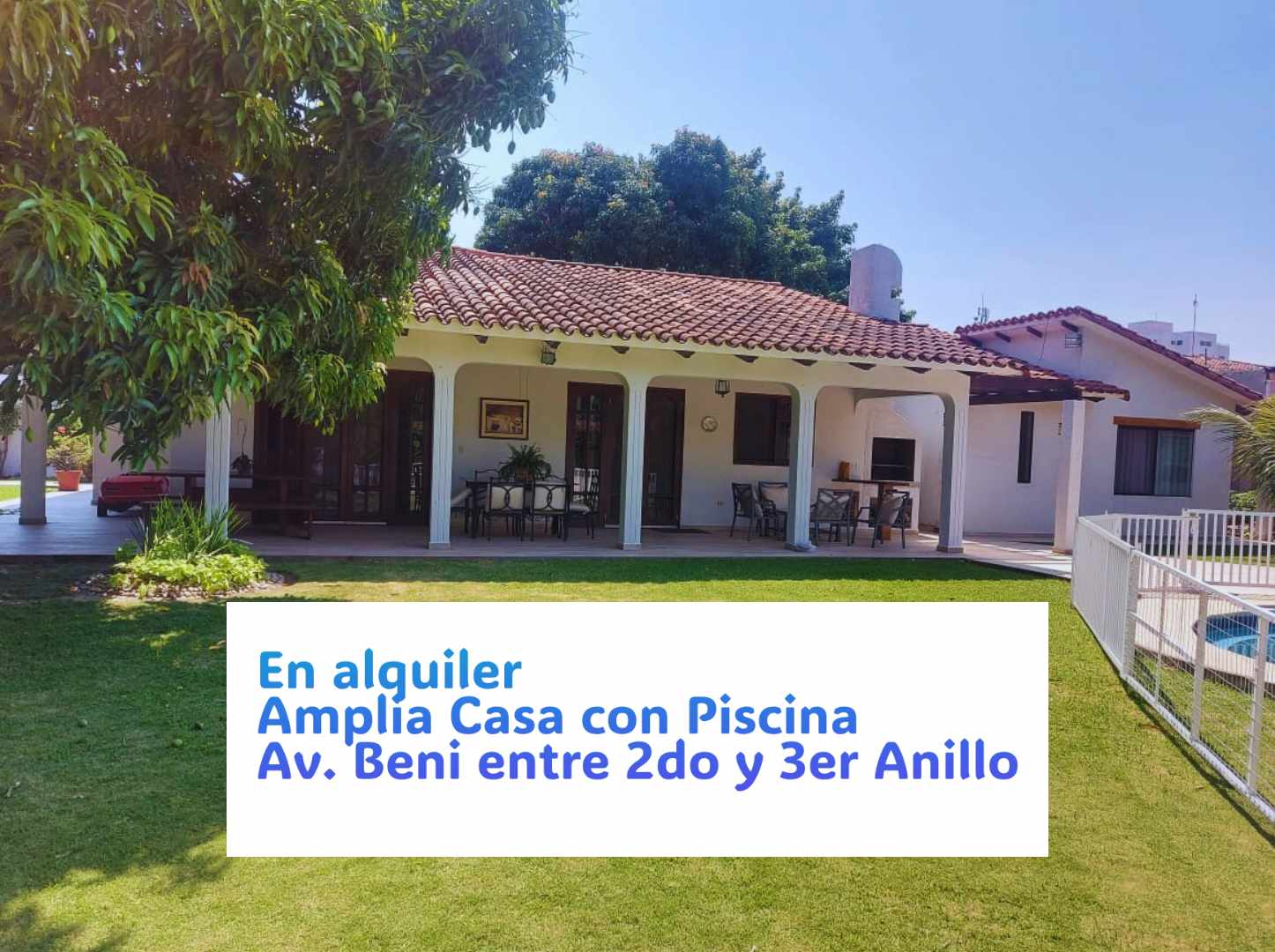 Casa en AlquilerAv. Beni y 2do Anillo - Distinguida y amplia casa de una planta 4 dormitorios 4 baños 3 parqueos Foto 1