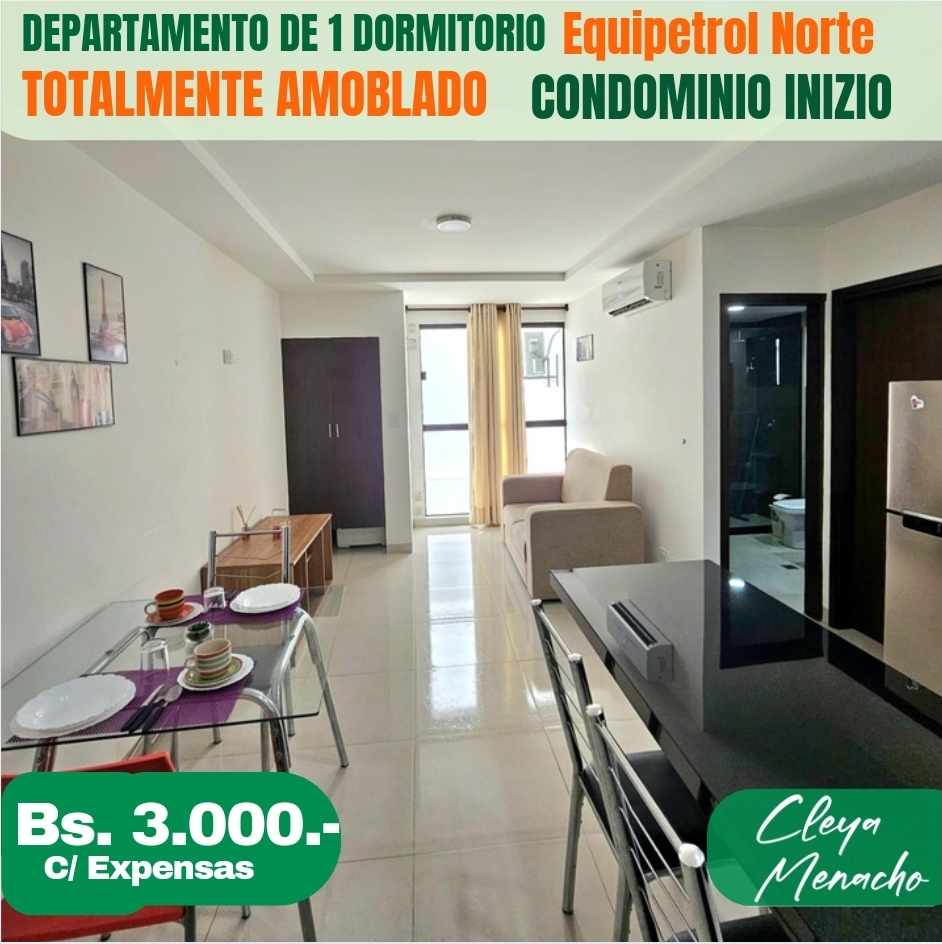 Departamento en Entre 2do y 3er anillo Oeste en Santa Cruz de la Sierra 1 dormitorios 1 baños  Foto 1
