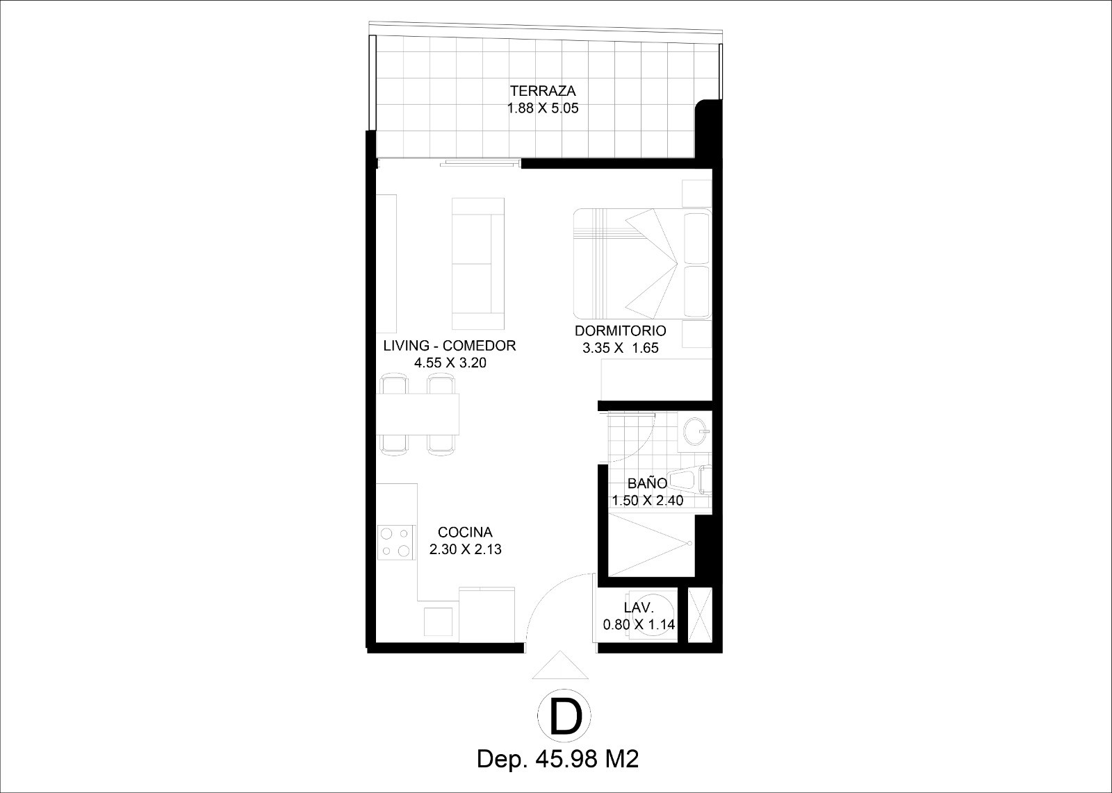 Departamento en Entre 4to y 5to anillo Norte en Santa Cruz de la Sierra 1 dormitorios 1 baños  Foto 12