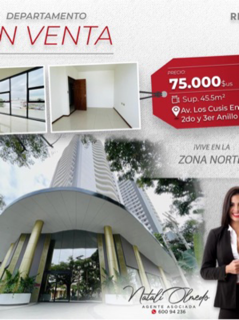 Departamento en VentaAv.  Los Cusis  1 dormitorios 1 baños 1 parqueos Foto 2