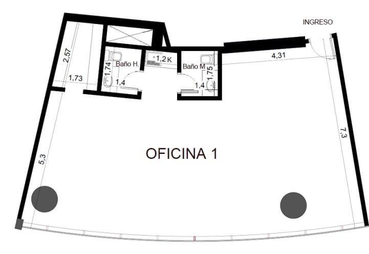 Oficina en VentaOficina en TORRE PLATINUM BUSINESS CENTER 1 dormitorios 2 baños  Foto 5