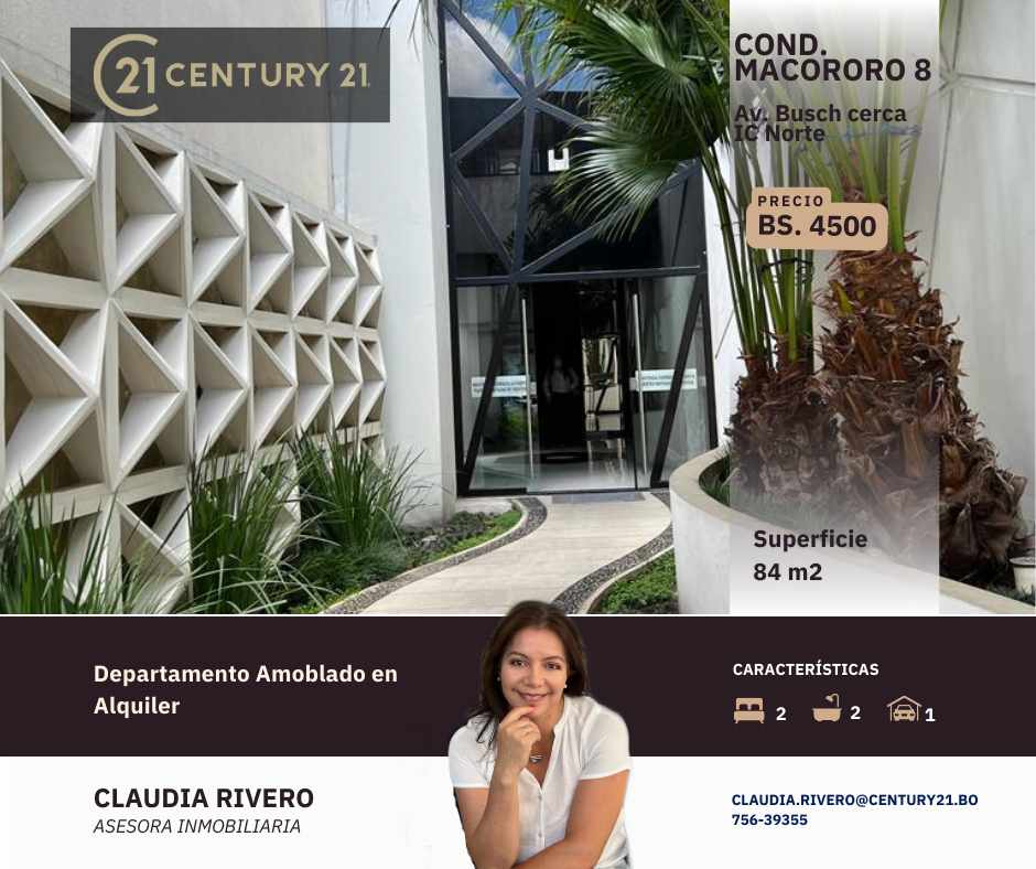 Departamento en AlquilerCond. Macororo 8 2 dormitorios 1 baños 1 parqueos Foto 2