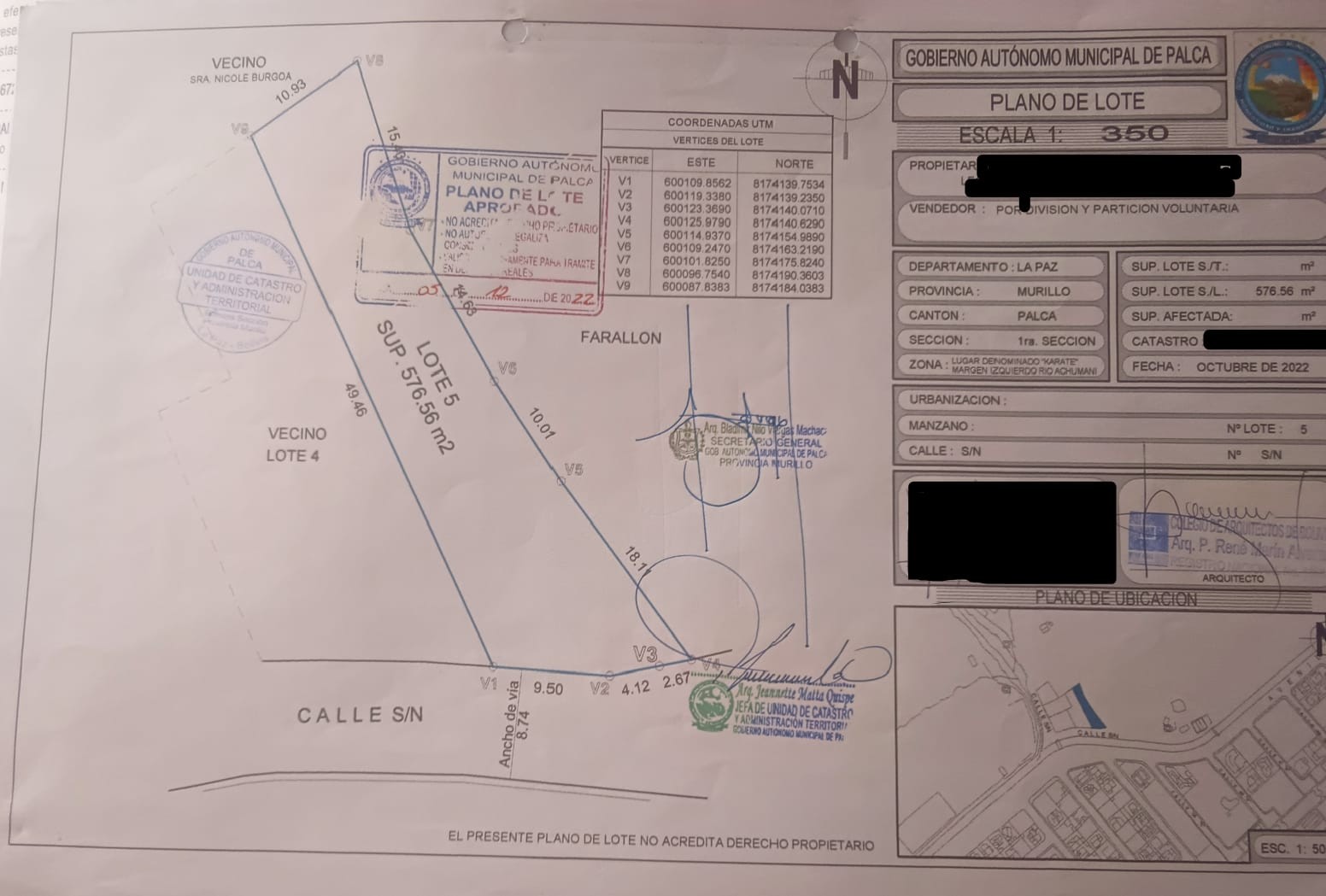 Terreno Av. Costanera de Achumani entre calle 37 y 38  Foto 4