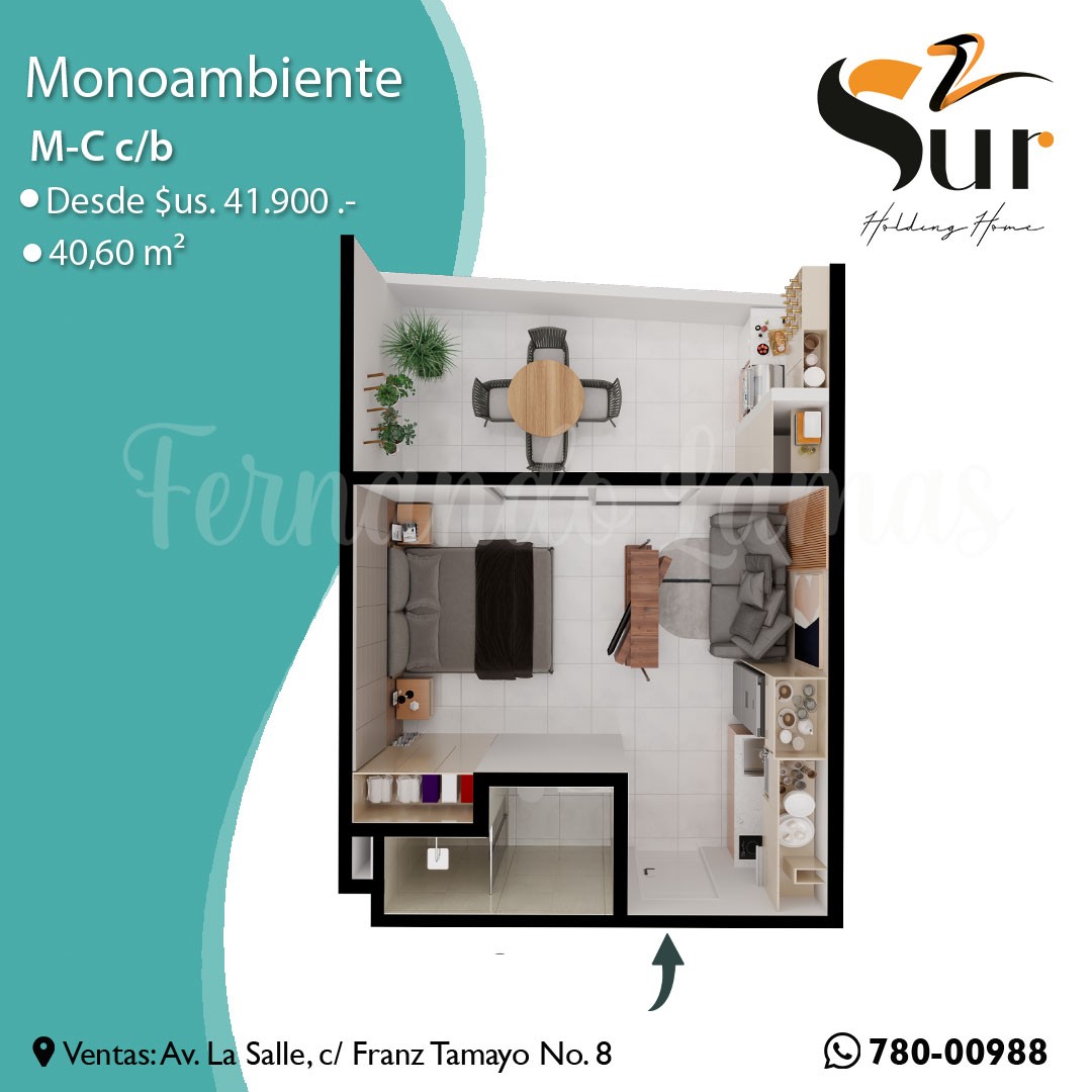 Departamento en VentaAvenida el Trompillo, 2do anillo, calle Francisca Lopez 1 dormitorios 1 baños  Foto 10